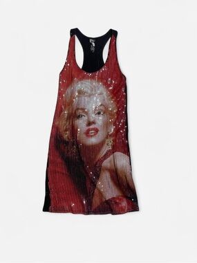 Rare vintage sequins Marilyn Monroe mini dress size m